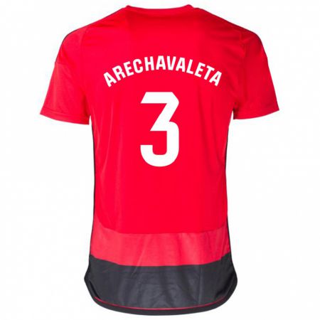 Kandiny Herren Jorge Arechavaleta #3 Rot Schwarz Heimtrikot Trikot 2023/24 T-Shirt