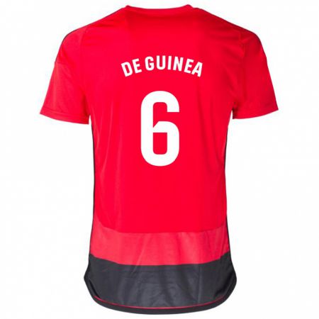 Kandiny Herren Asier Ortiz De Guinea #6 Rot Schwarz Heimtrikot Trikot 2023/24 T-Shirt
