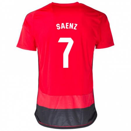 Kandiny Herren Raúl Sáenz #7 Rot Schwarz Heimtrikot Trikot 2023/24 T-Shirt