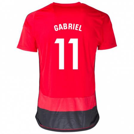 Kandiny Herren Sergio Gabriel #11 Rot Schwarz Heimtrikot Trikot 2023/24 T-Shirt