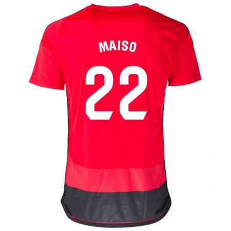 Kandiny Herren Álvaro Maiso #22 Rot Schwarz Heimtrikot Trikot 2023/24 T-Shirt