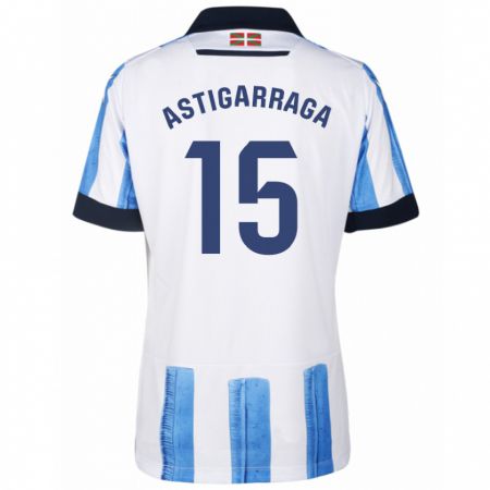 Kandiny Herren Eneko Astigarraga #15 Blau Weiss Heimtrikot Trikot 2023/24 T-Shirt