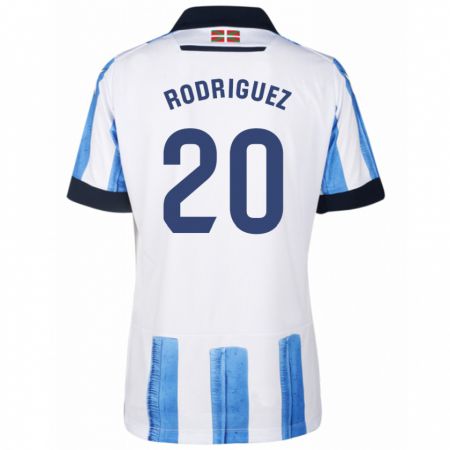Kandiny Herren Mikel Rodriguez #20 Blau Weiss Heimtrikot Trikot 2023/24 T-Shirt
