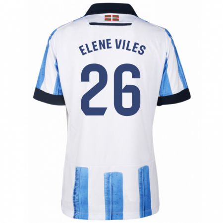 Kandiny Herren Elene Viles Odriozola #26 Blau Weiss Heimtrikot Trikot 2023/24 T-Shirt