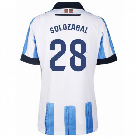 Kandiny Herren Malen Solozabal Ibarra #28 Blau Weiss Heimtrikot Trikot 2023/24 T-Shirt