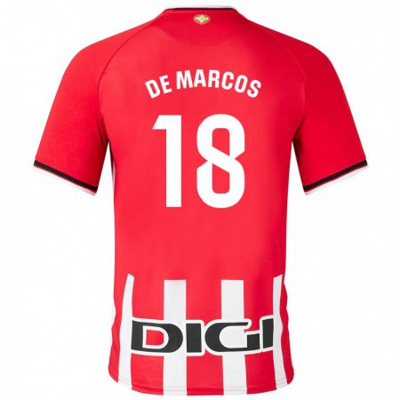 Kandiny Herren Óscar De Marcos #18 Rot Heimtrikot Trikot 2023/24 T-Shirt