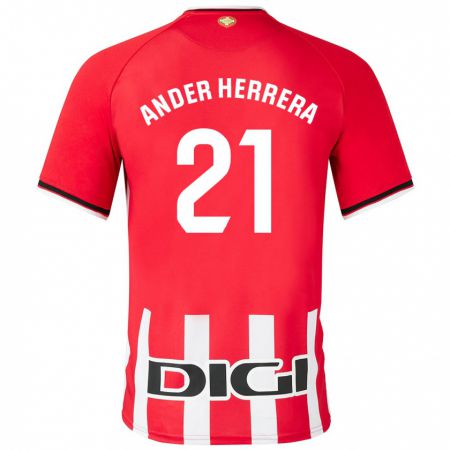 Kandiny Herren Ander Herrera #21 Rot Heimtrikot Trikot 2023/24 T-Shirt