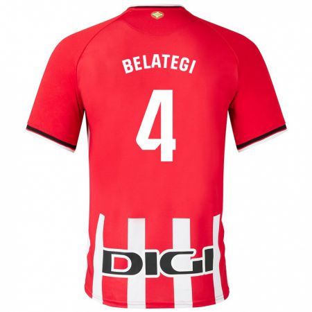 Kandiny Herren Danel Belategi #4 Rot Heimtrikot Trikot 2023/24 T-Shirt