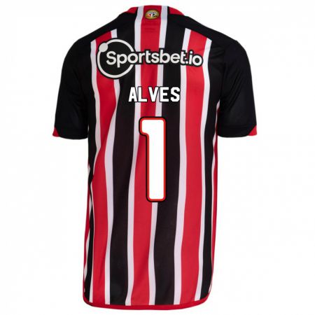 Kandiny Herren Felipe Alves #1 Blau Rot Auswärtstrikot Trikot 2023/24 T-Shirt