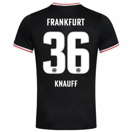 Kandiny Herren Ansgar Knauff #36 Schwarz Auswärtstrikot Trikot 2023/24 T-Shirt