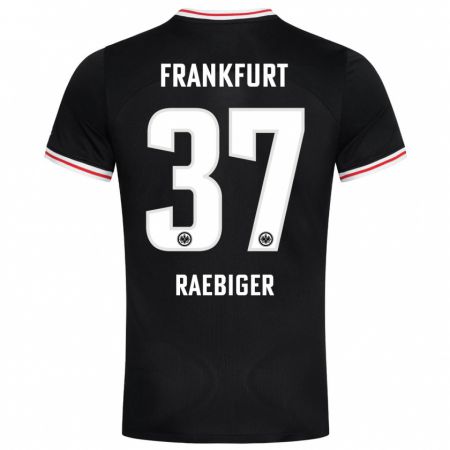 Kandiny Herren Sidney Raebiger #37 Schwarz Auswärtstrikot Trikot 2023/24 T-Shirt