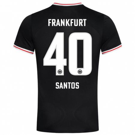 Kandiny Herren Kauã Santos #40 Schwarz Auswärtstrikot Trikot 2023/24 T-Shirt