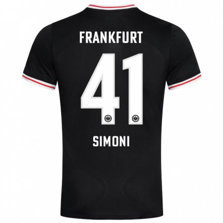 Kandiny Herren Simon Simoni #41 Schwarz Auswärtstrikot Trikot 2023/24 T-Shirt