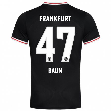 Kandiny Herren Elias Baum #47 Schwarz Auswärtstrikot Trikot 2023/24 T-Shirt