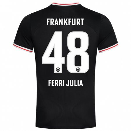 Kandiny Herren Nacho Ferri #48 Schwarz Auswärtstrikot Trikot 2023/24 T-Shirt