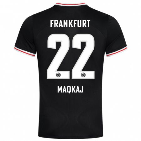 Kandiny Herren Dritan Maqkaj #22 Schwarz Auswärtstrikot Trikot 2023/24 T-Shirt