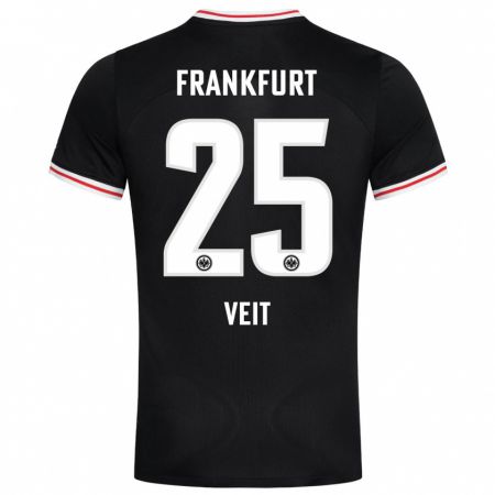 Kandiny Herren Jella Veit #25 Schwarz Auswärtstrikot Trikot 2023/24 T-Shirt