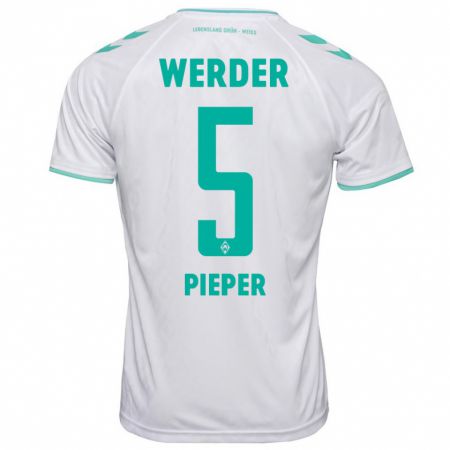 Kandiny Herren Amos Pieper #5 Weiß Auswärtstrikot Trikot 2023/24 T-Shirt
