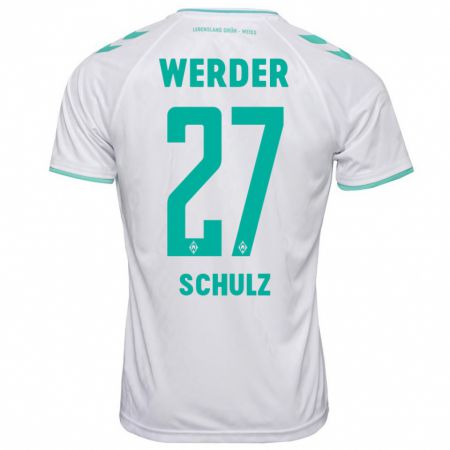 Kandiny Herren Ole Schulz #27 Weiß Auswärtstrikot Trikot 2023/24 T-Shirt