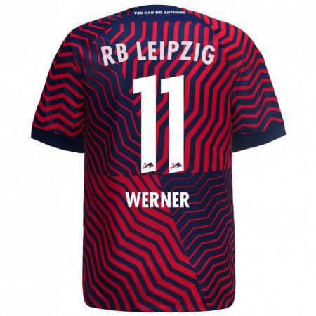 Kandiny Herren Timo Werner #11 Blau Rot Auswärtstrikot Trikot 2023/24 T-Shirt