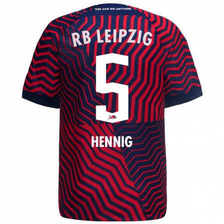 Kandiny Herren Lenny Hennig #5 Blau Rot Auswärtstrikot Trikot 2023/24 T-Shirt