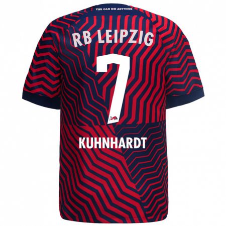 Kandiny Herren Paul Kühnhardt #7 Blau Rot Auswärtstrikot Trikot 2023/24 T-Shirt