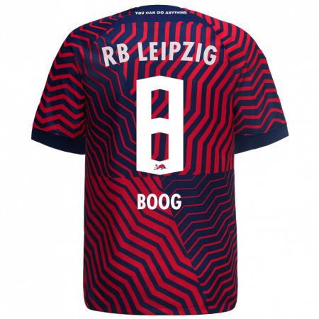 Kandiny Herren Miguel Boog #8 Blau Rot Auswärtstrikot Trikot 2023/24 T-Shirt