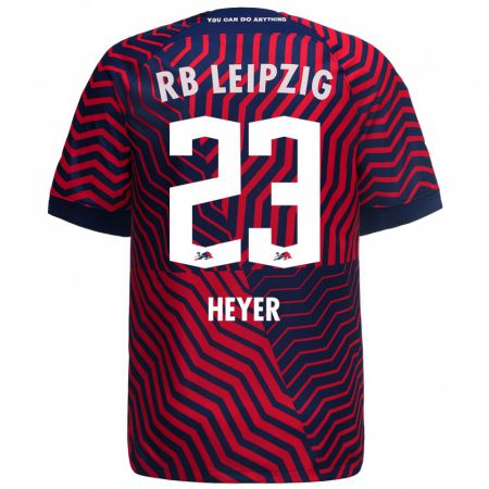 Kandiny Herren Friedrich Heyer #23 Blau Rot Auswärtstrikot Trikot 2023/24 T-Shirt