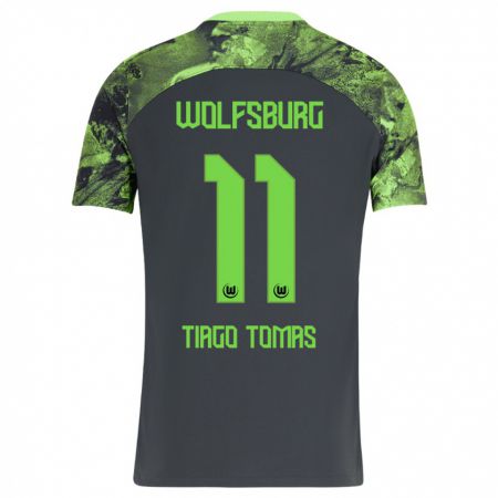 Kandiny Herren Tiago Tomás #11 Dunkelgrau Auswärtstrikot Trikot 2023/24 T-Shirt