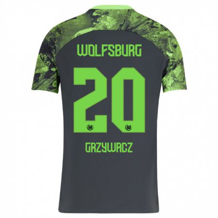 Kandiny Herren Eryk Grzywacz #20 Dunkelgrau Auswärtstrikot Trikot 2023/24 T-Shirt