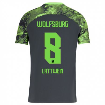 Kandiny Herren Lena Lattwein #8 Dunkelgrau Auswärtstrikot Trikot 2023/24 T-Shirt