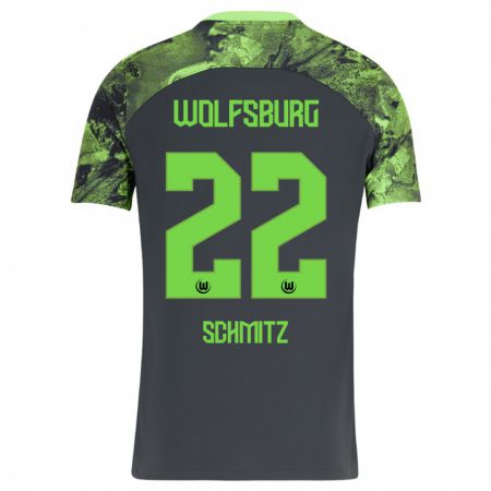 Kandiny Herren Lisa Schmitz #22 Dunkelgrau Auswärtstrikot Trikot 2023/24 T-Shirt
