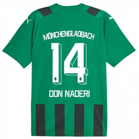 Kandiny Herren Ryan Don Naderi #14 Schwarz Grün Auswärtstrikot Trikot 2023/24 T-Shirt