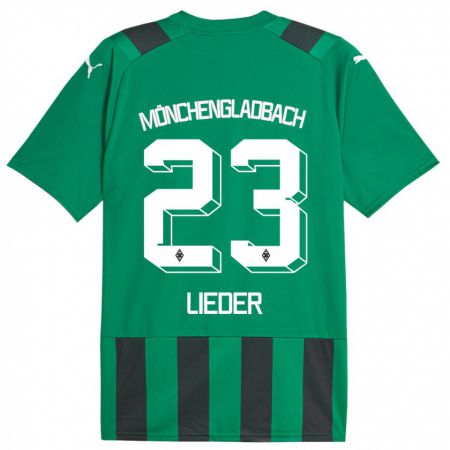 Kandiny Herren Michel Lieder #23 Schwarz Grün Auswärtstrikot Trikot 2023/24 T-Shirt