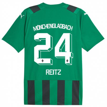 Kandiny Herren Tony Reitz #24 Schwarz Grün Auswärtstrikot Trikot 2023/24 T-Shirt