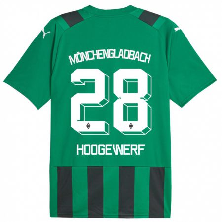 Kandiny Herren Dillon Hoogewerf #28 Schwarz Grün Auswärtstrikot Trikot 2023/24 T-Shirt