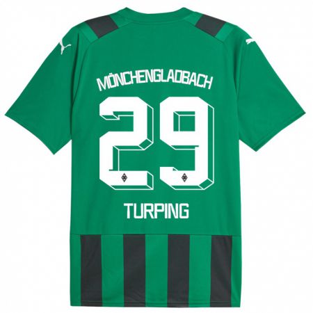 Kandiny Herren Selim Turping #29 Schwarz Grün Auswärtstrikot Trikot 2023/24 T-Shirt
