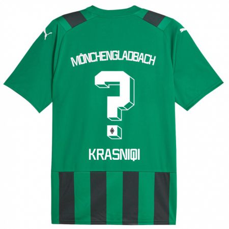 Kandiny Herren Engjell Krasniqi #0 Schwarz Grün Auswärtstrikot Trikot 2023/24 T-Shirt