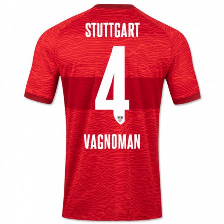 Kandiny Herren Josha Vagnoman #4 Rot Auswärtstrikot Trikot 2023/24 T-Shirt