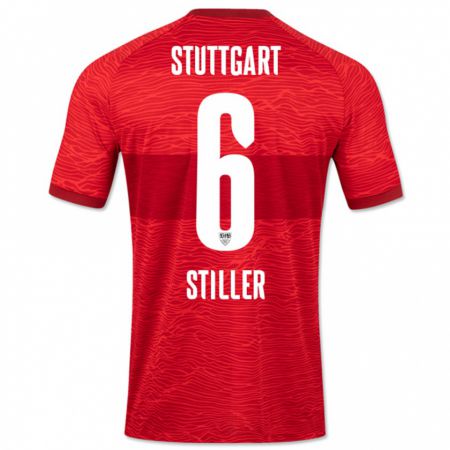 Kandiny Herren Angelo Stiller #6 Rot Auswärtstrikot Trikot 2023/24 T-Shirt