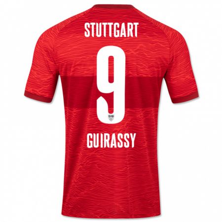 Kandiny Herren Serhou Guirassy #9 Rot Auswärtstrikot Trikot 2023/24 T-Shirt