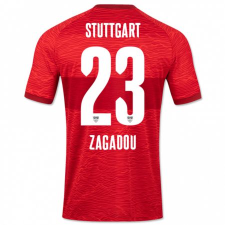 Kandiny Herren Dan-Axel Zagadou #23 Rot Auswärtstrikot Trikot 2023/24 T-Shirt