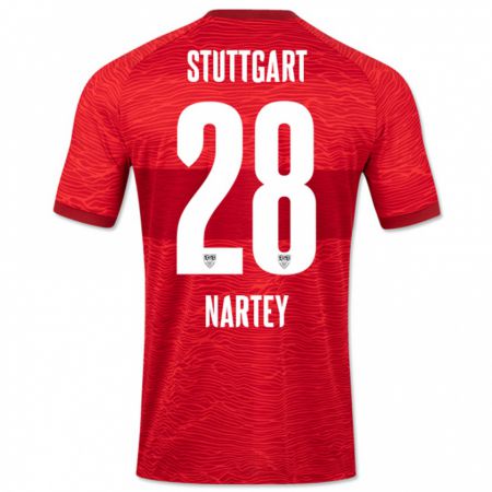 Kandiny Herren Nikolas Nartey #28 Rot Auswärtstrikot Trikot 2023/24 T-Shirt