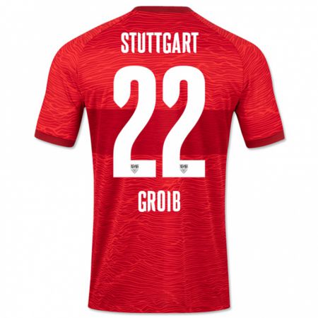 Kandiny Herren Alexander Groiß #22 Rot Auswärtstrikot Trikot 2023/24 T-Shirt