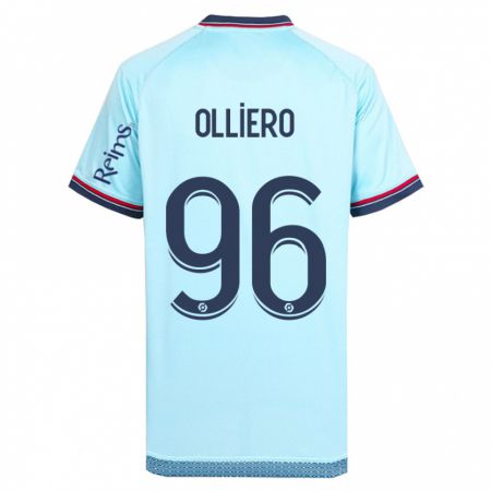 Kandiny Herren Alexandre Olliero #96 Himmelblau Auswärtstrikot Trikot 2023/24 T-Shirt