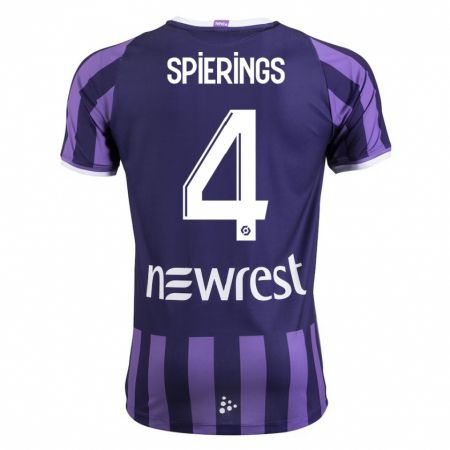 Kandiny Herren Stijn Spierings #4 Lila Auswärtstrikot Trikot 2023/24 T-Shirt