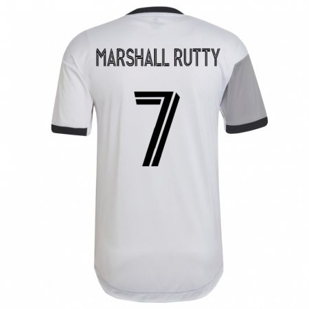 Kandiny Herren Jahkeele Marshall-Rutty #7 Weiß Auswärtstrikot Trikot 2023/24 T-Shirt