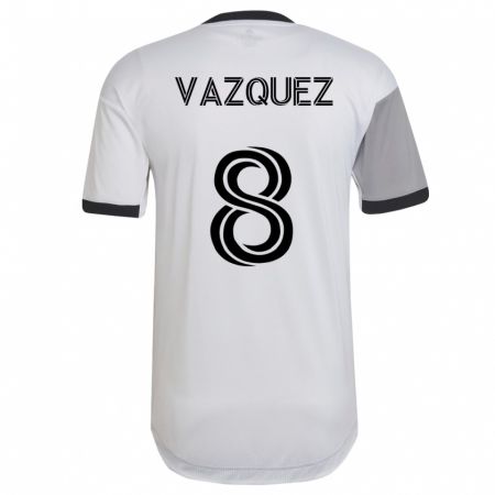 Kandiny Herren Víctor Vázquez #8 Weiß Auswärtstrikot Trikot 2023/24 T-Shirt
