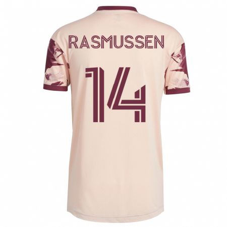 Kandiny Herren Justin Rasmussen #14 Cremefarben Auswärtstrikot Trikot 2023/24 T-Shirt