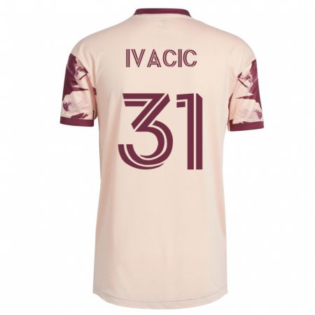 Kandiny Herren Aljaz Ivacic #31 Cremefarben Auswärtstrikot Trikot 2023/24 T-Shirt